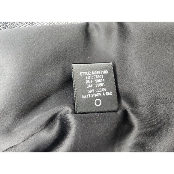 Tahari Gray Black Two Tone Shawl Lapel Zip Rayon Blend Lined Blazer Jacket Sz 6 - Picture 9 of 10